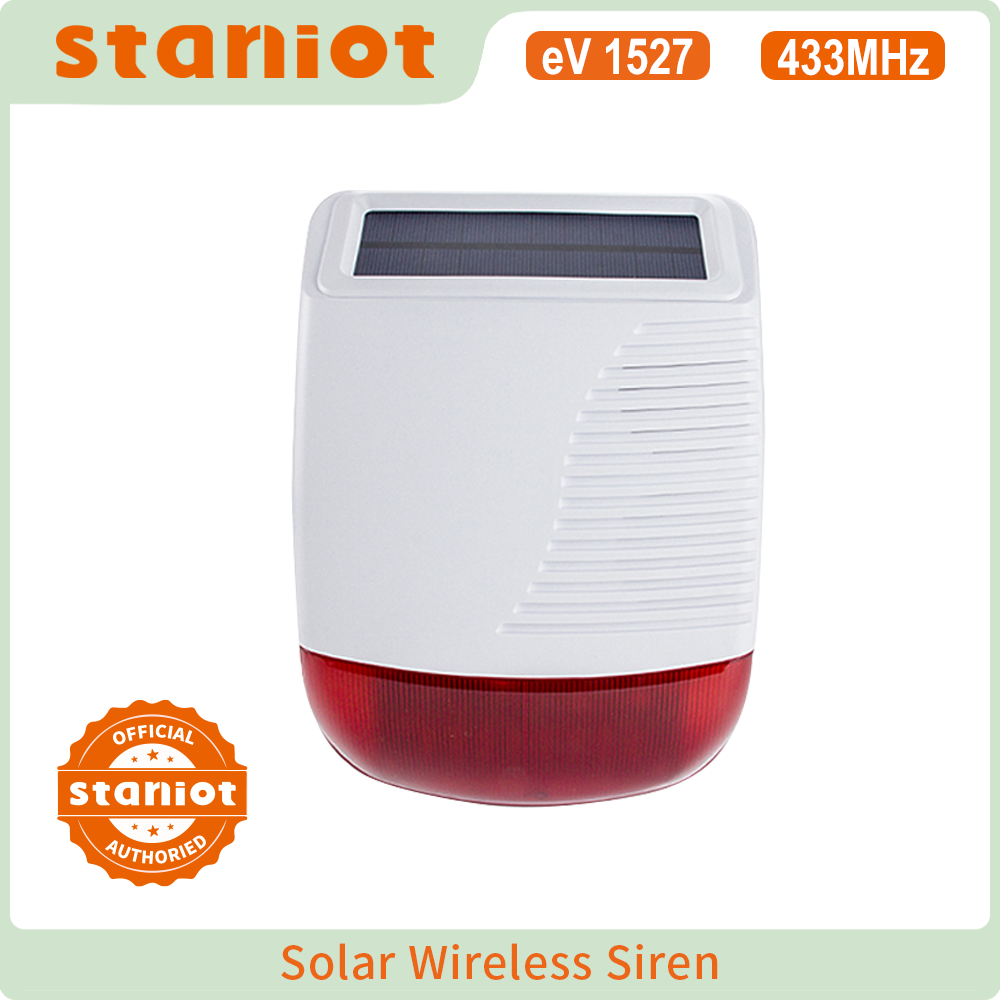 Alarm Siren Outdoor - Stanilot-ワイヤレス屋外ソーラーストロボ,433mhz,防水,ライト付きサイレン,フラッシュ,家庭用,バー,強力な警報システム