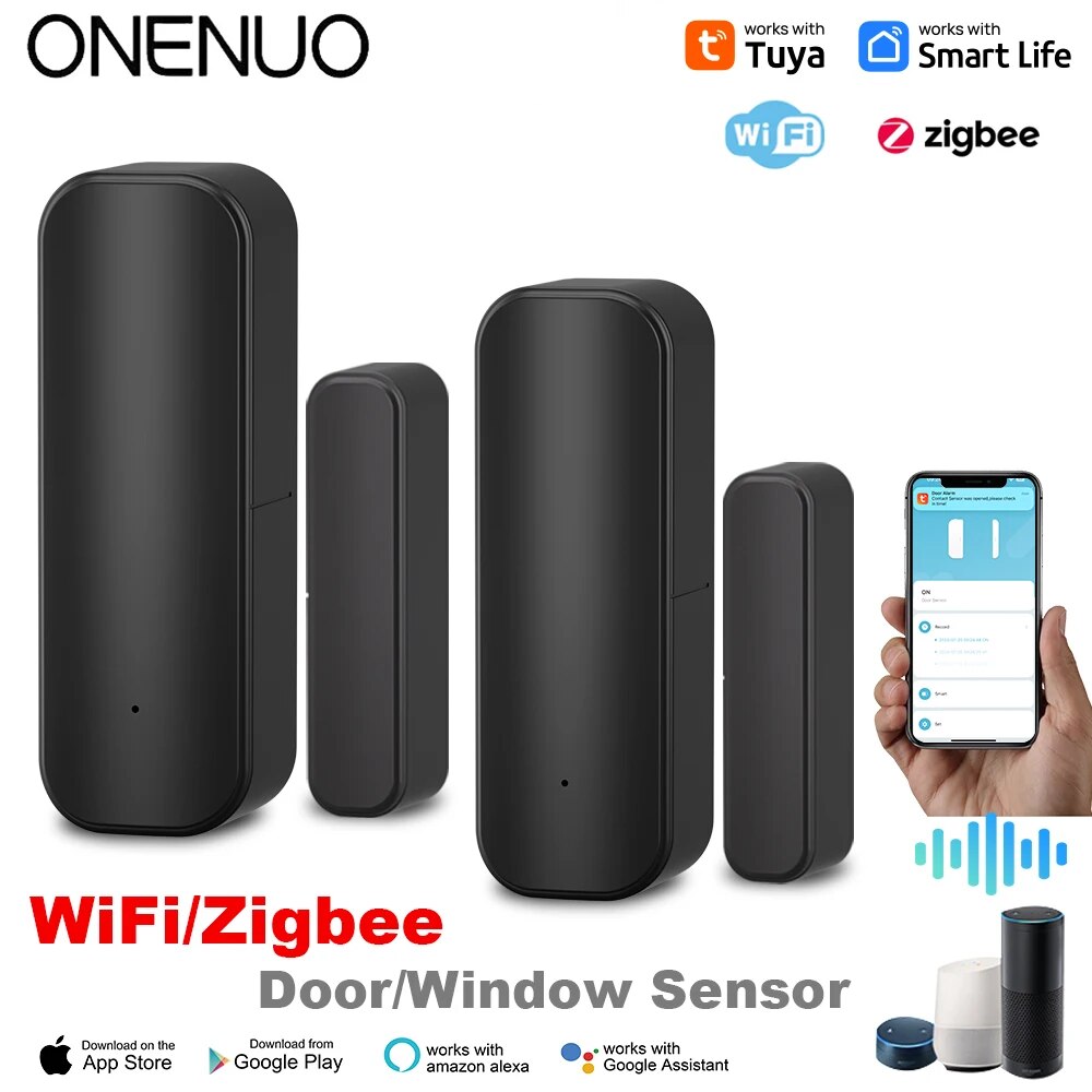 Home Security Gate - Tuya-zigbeeドアおよびウィンドウセンサー,スマートホーム,ワイヤレス,オープンおよびクローズセンサー,アプリ,リモートアラーム,alexaおよびGoogleHomeで動作