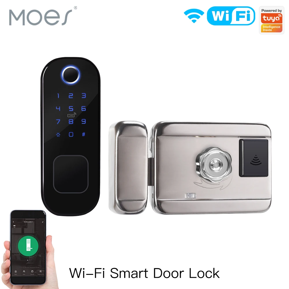 Home Security Essential - あなたのもの-Wi-Fiを備えたスマート指紋ドア,家,ホテル,セキュリティのためのデジタルドアロック,パスワード付き
