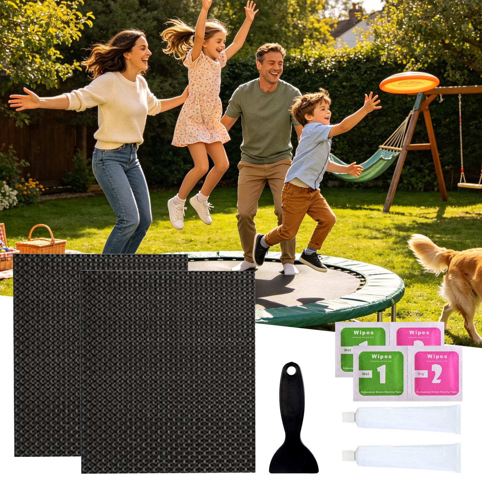 Home Yard Security - トランポリンパッチ 強力な全天候型カット可能安全トランポリンマットパッチ修理キット 家庭用 庭 パティオ 芝生