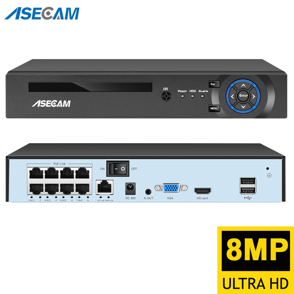 Home Security Camera - スーパー8MP POE NVRビデオレコーダー 音声IPカメラ H.265 CCTVシステム