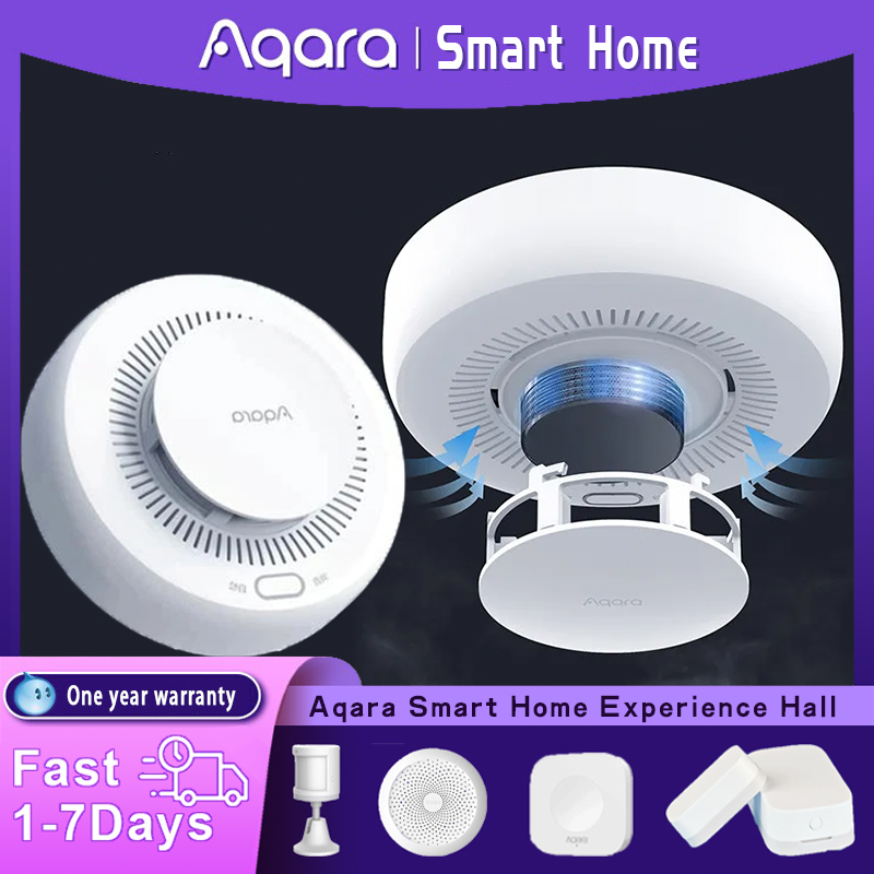 Mi Home Security Xiaomi - Aqara-インテリジェント煙探知器Zigbee 3.0,火災警報モニター,警報器,ホームセキュリティアプリ,Xiaomi Mi HomeKitで動作