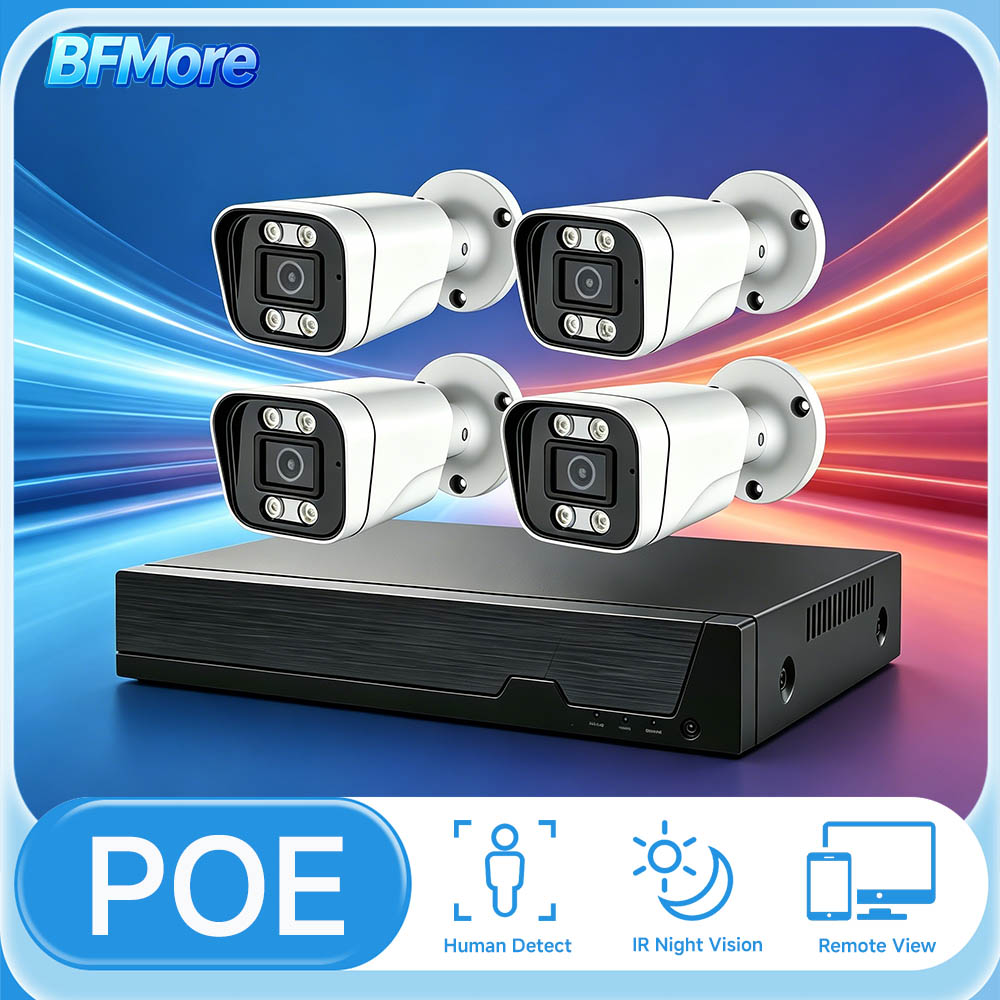 Home Security Video Systems - BFMore 8MP 4K Ai 人間検知セキュリティシステム POE