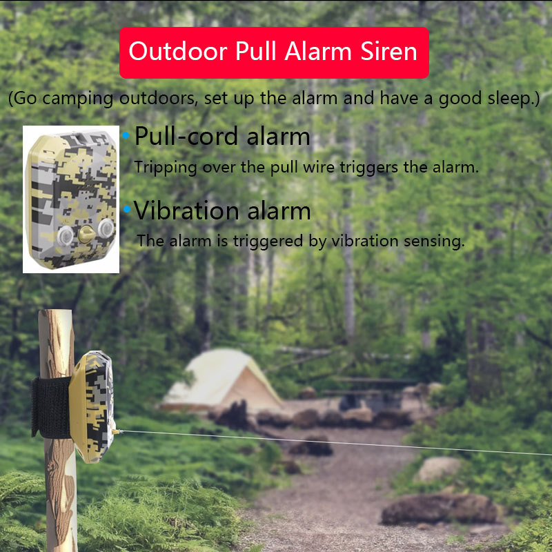 Alarm Siren Outdoor - ポータブル屋外プルサイレンキャンプ旅行振動サイレンセキュリティアラームワイヤートリガーアラームデバイス安全のためのセキュリティアラート