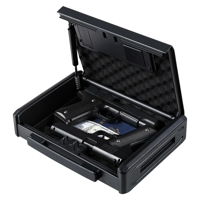 Home Security Gun - 銃用セーフボックス 隠しポータブルハンドガンセーフ 指紋認証バイオメトリクススチールメタルデジタルハンドガン電子セーフボックス