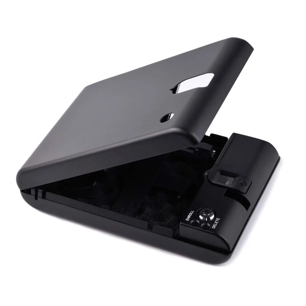 Home Security Gun - 指紋認証式金庫 ガンセーフ ミニソリッドスチールセキュリティガンキー貴重品ジュエリーボックス セキュリティキーボックス 強力ボックス 強力金庫