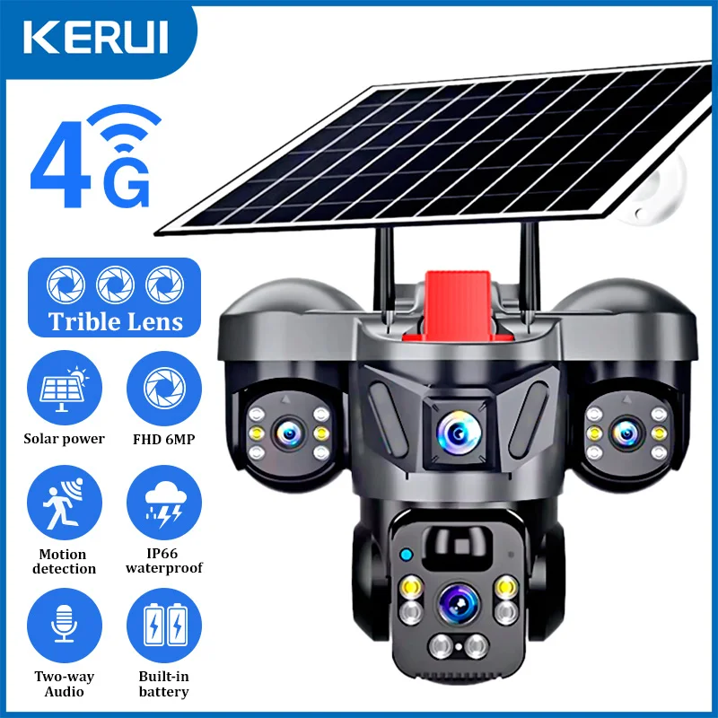 Home Security Panel - KERUI 屋外PTZ 6MP 4G SIM WIFI