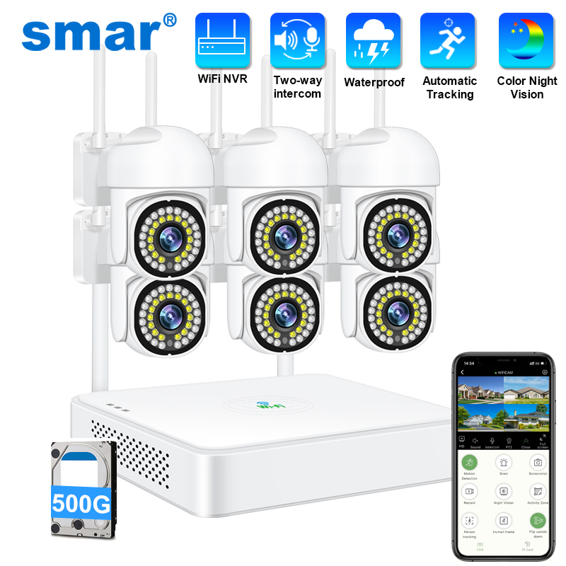 Home Security Panel - Smar 3MP ワイヤレス CCTV セキュリティカメラシステム PTZ