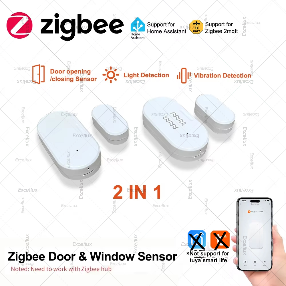 Zigbee 3.0 ドア窓センサー輝度/振動センサースマー - Home Security Business のレビューと価格