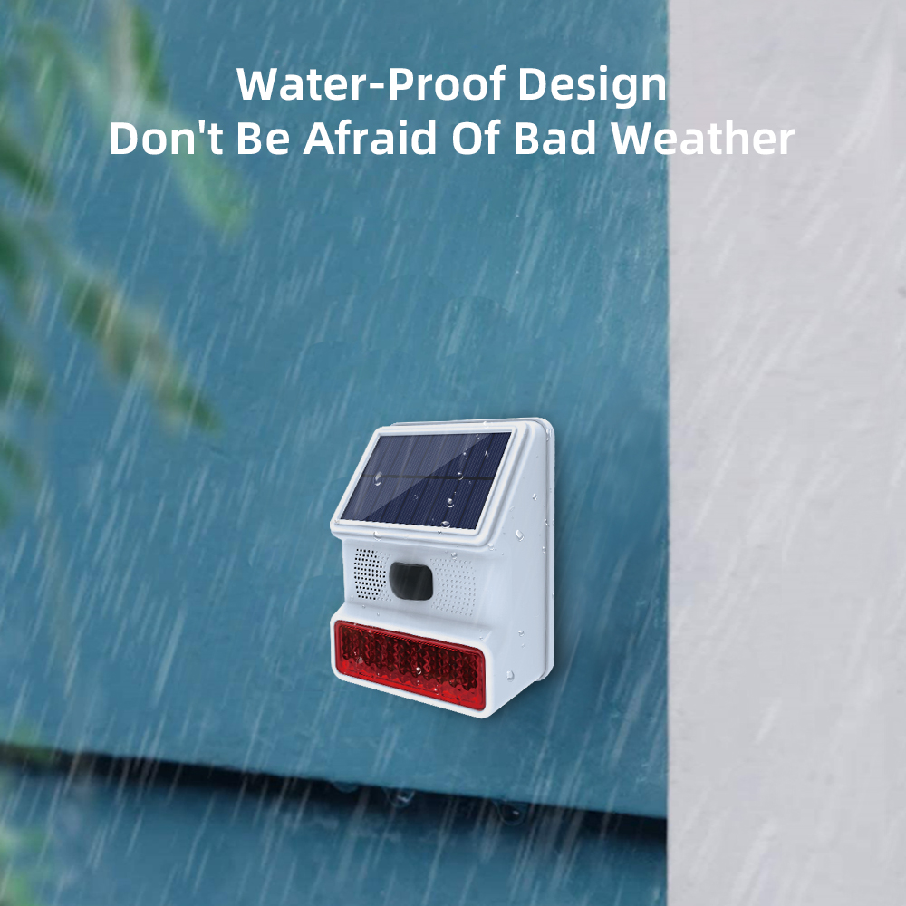 ワイヤレス屋外ソーラー防水ストロボサイレン家庭用 120db - Alarm Siren Outdoor のレビューと価格