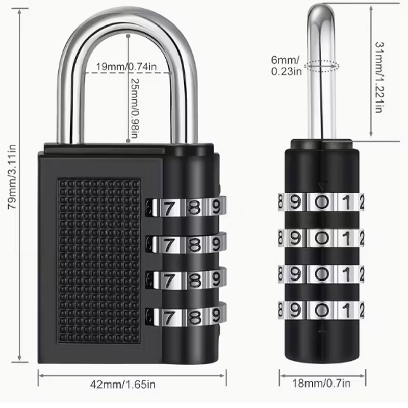 金属製 4 桁コードロック屋外防水南京錠スーツケース荷物コー - Home Security Essential のレビューと価格