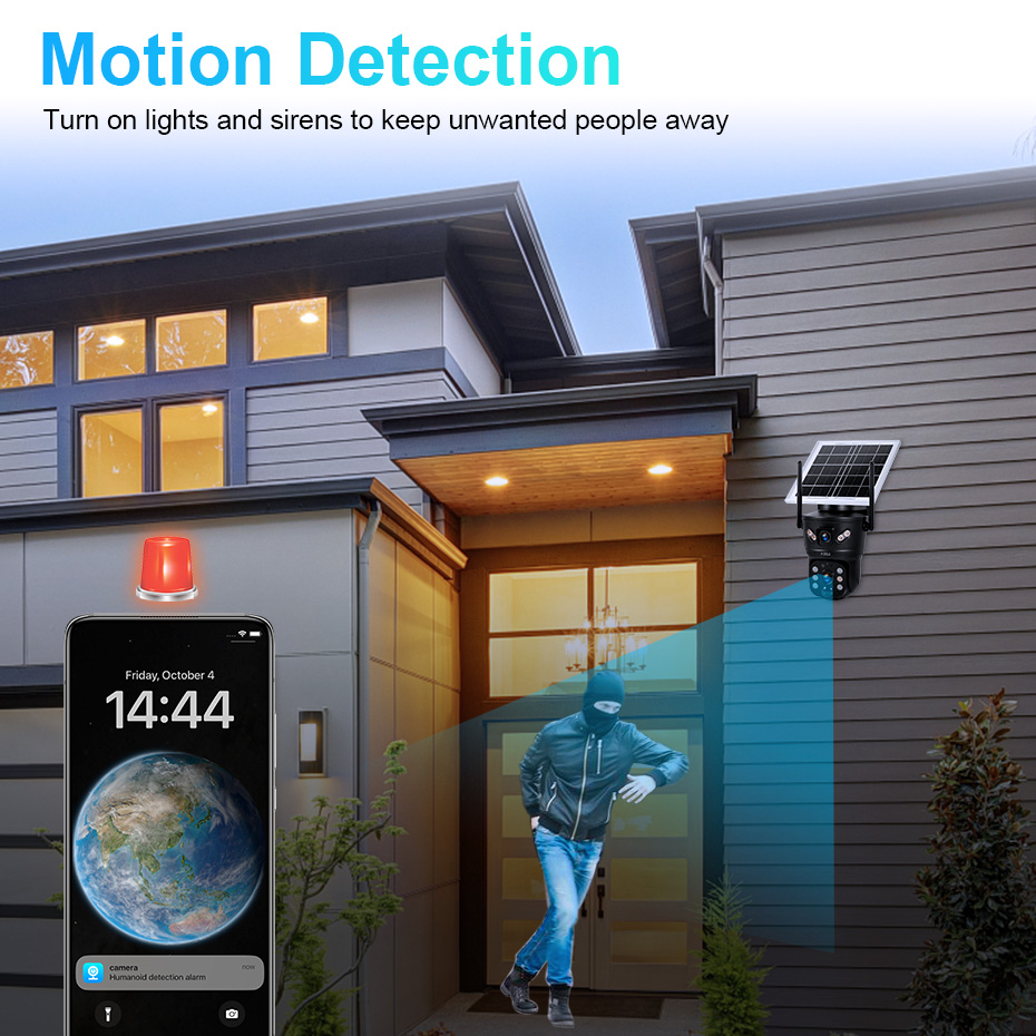 KERUI 6MP 4G SIM WiFiソーラーカメラ デ - Home Security Panel のレビューと価格