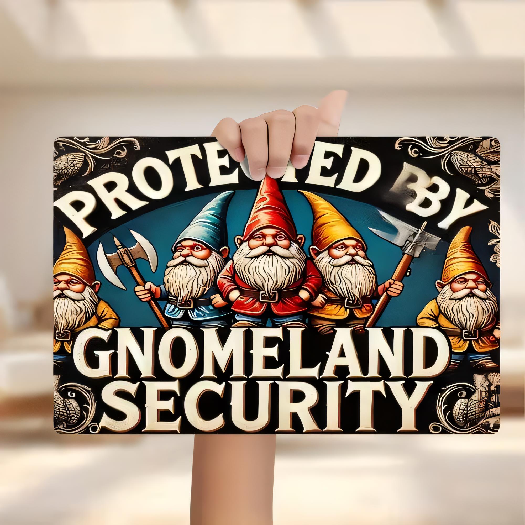 錫製看板、ノームランドセキュリティによって保護されている面白 - Home Security Land のレビューと価格