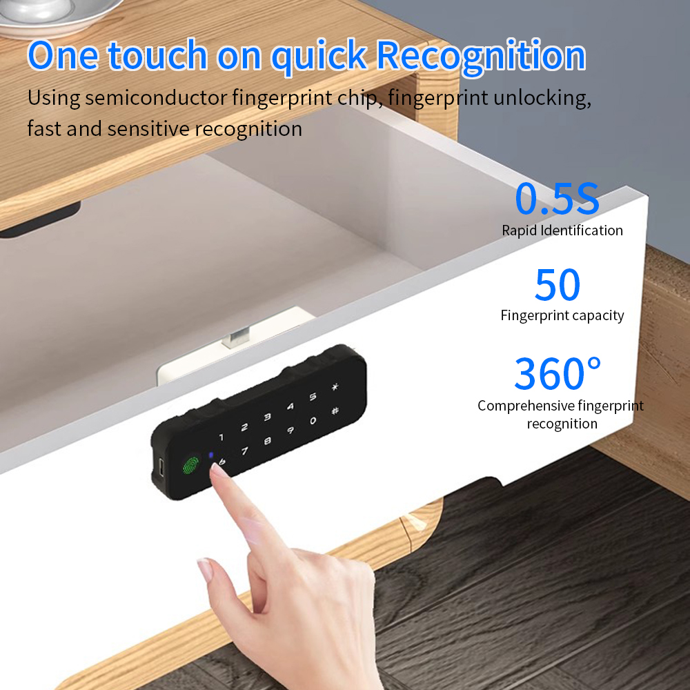 Tuya Bluetooth スマート木製キャビネット指紋ロ - Home Security Door Lock のレビューと価格