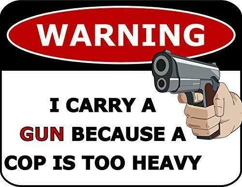 金属製アルミプラークサイン警告「警官が重いので、銃を持ち運ぶ - Home Security Gun のレビューと価格