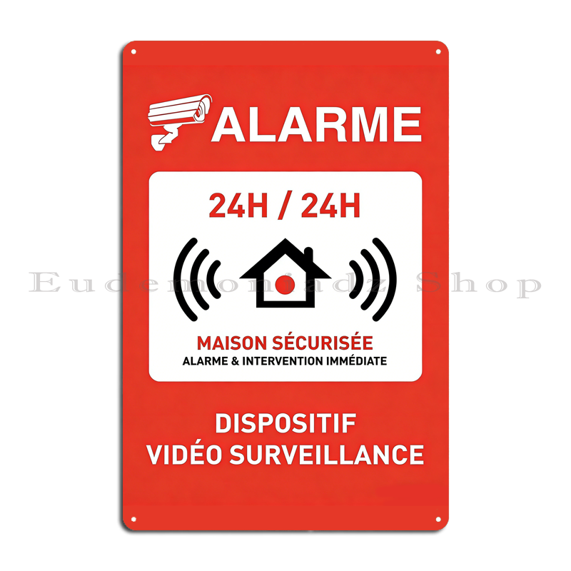 レトロ 24 時間警報システムメタルサインプラークヴィンテー - Home Security Business のレビューと価格