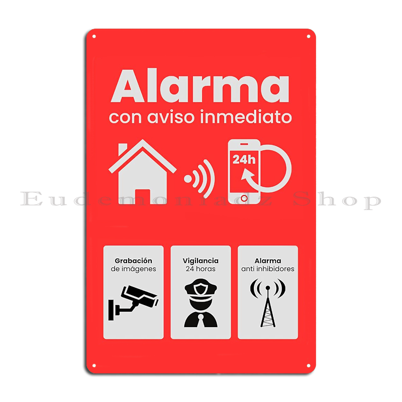 レトロ 24 時間警報システムメタルサインプラークヴィンテー - Home Security Business のレビューと価格