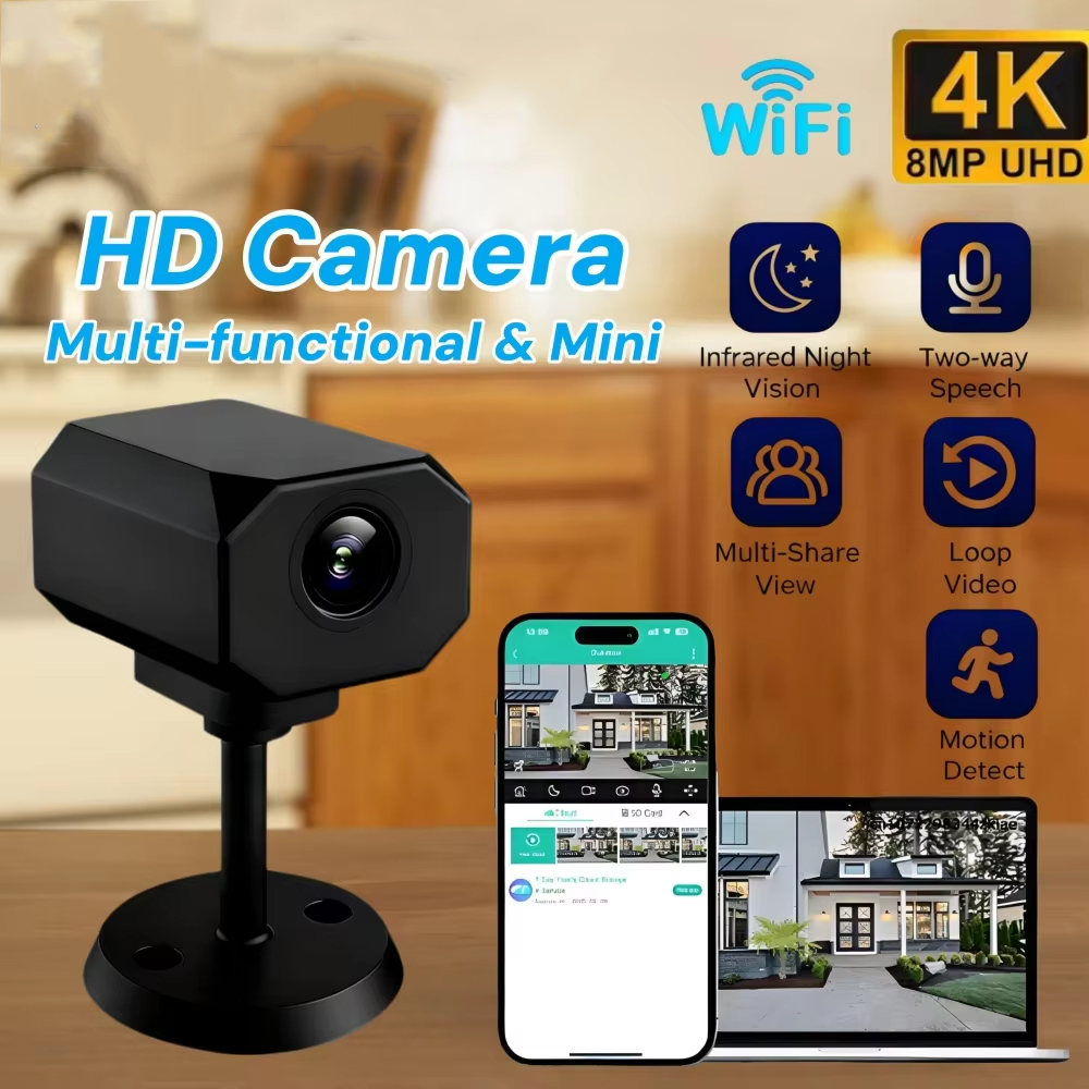 4K HD WiFi セキュリティカメラ 家庭用 ミニ スマ - Home Security Camera のレビューと価格