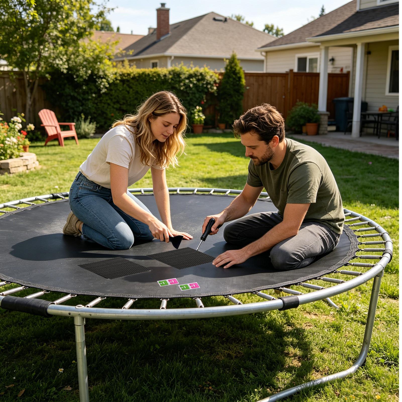 トランポリンパッチ 強力な全天候型カット可能安全トランポリン - Home Yard Security のレビューと価格