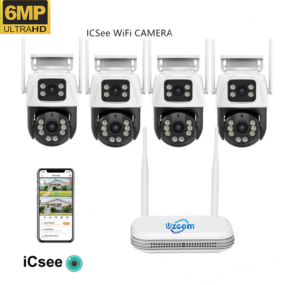 8CH 6MP 屋外 IP カメラ Wifi NVR キット - Home Security Video Systems のレビューと価格
