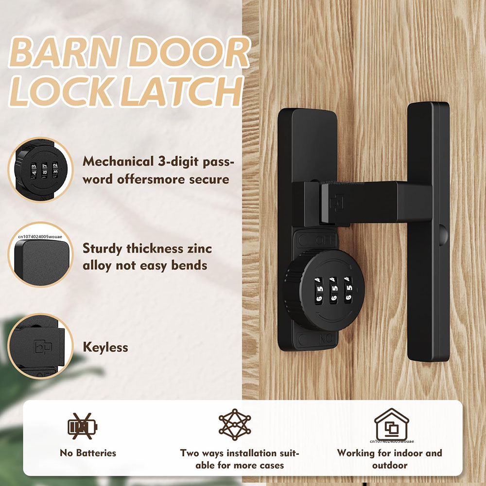 セキュリティ納屋ドアロック 3桁コンビネーションロック ホー - Home Security Door Lock のレビューと価格