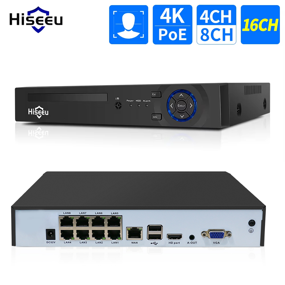 Hiseeu-監視カメラシステムキット,4ch,10ch,1 - Home Security Camera のレビューと価格