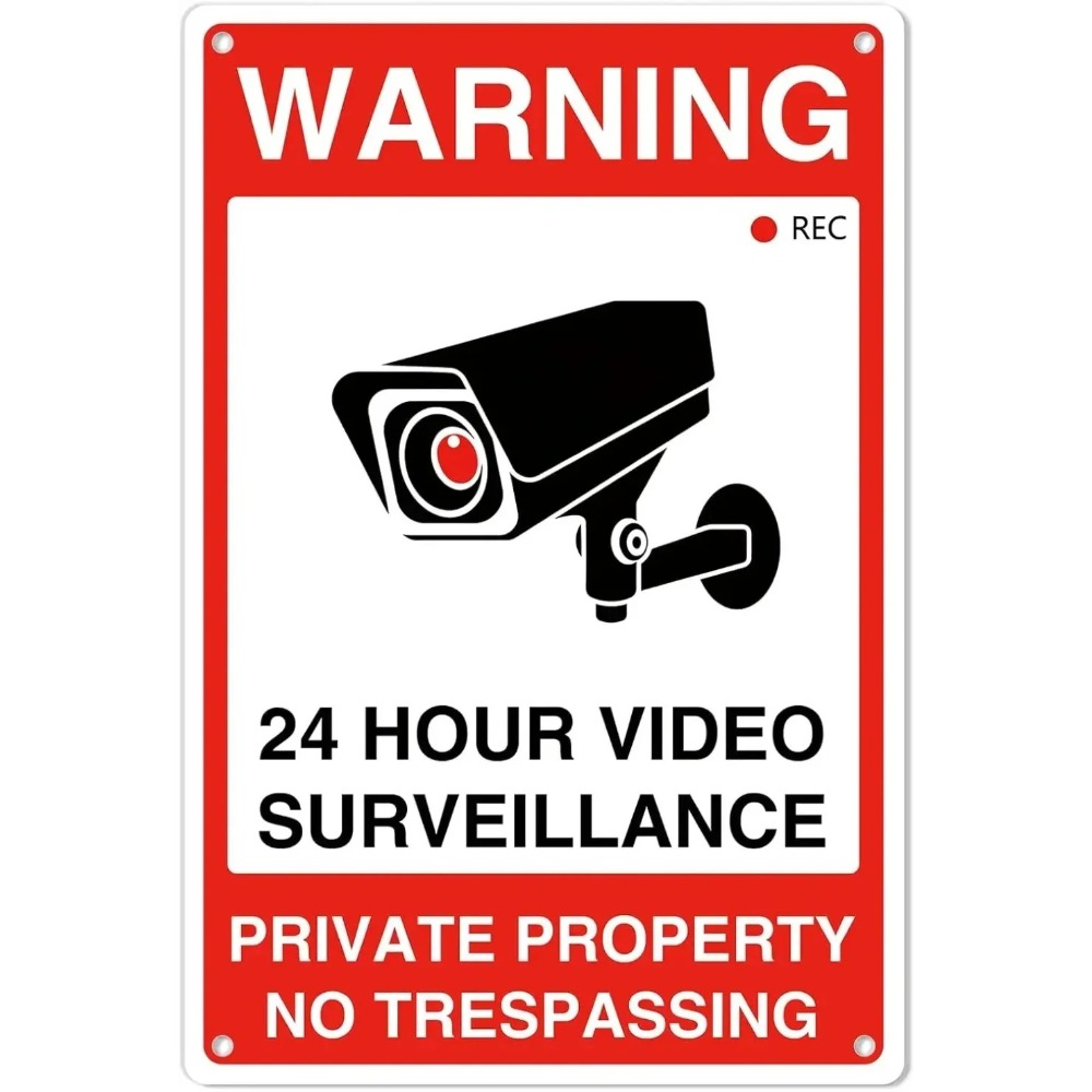 私有地 無断立ち入り禁止 アルミニウム製サイン ビデオ監視付 - Home Yard Security のレビューと価格