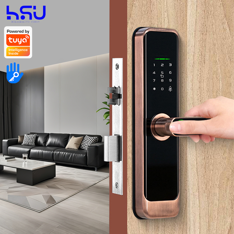 デジタルスマートドアロックパスコード付き木製小型電子ミニ指紋 - Home Security Door Lock のレビューと価格