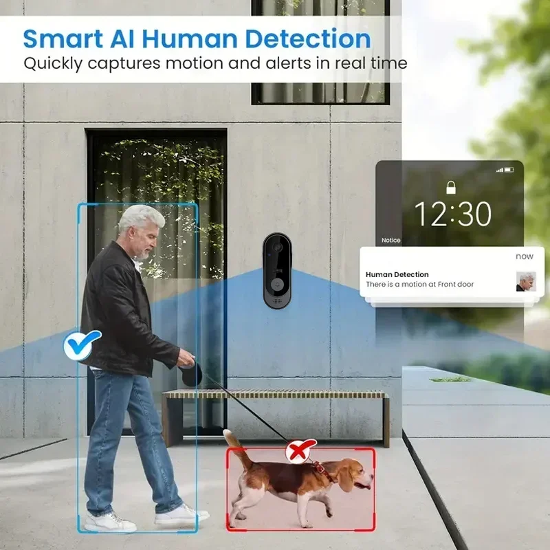 ビデオHDワイヤレス防水ドアベルカメラ、ナイトビジョン＆音声 - Home Security Video Systems のレビューと価格