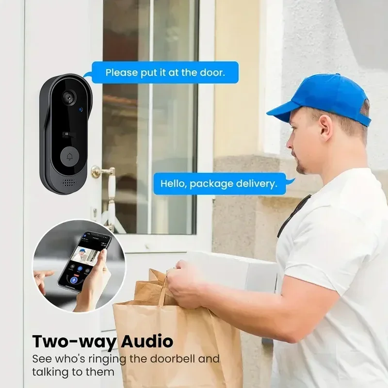ビデオHDワイヤレス防水ドアベルカメラ、ナイトビジョン＆音声 - Home Security Video Systems のレビューと価格