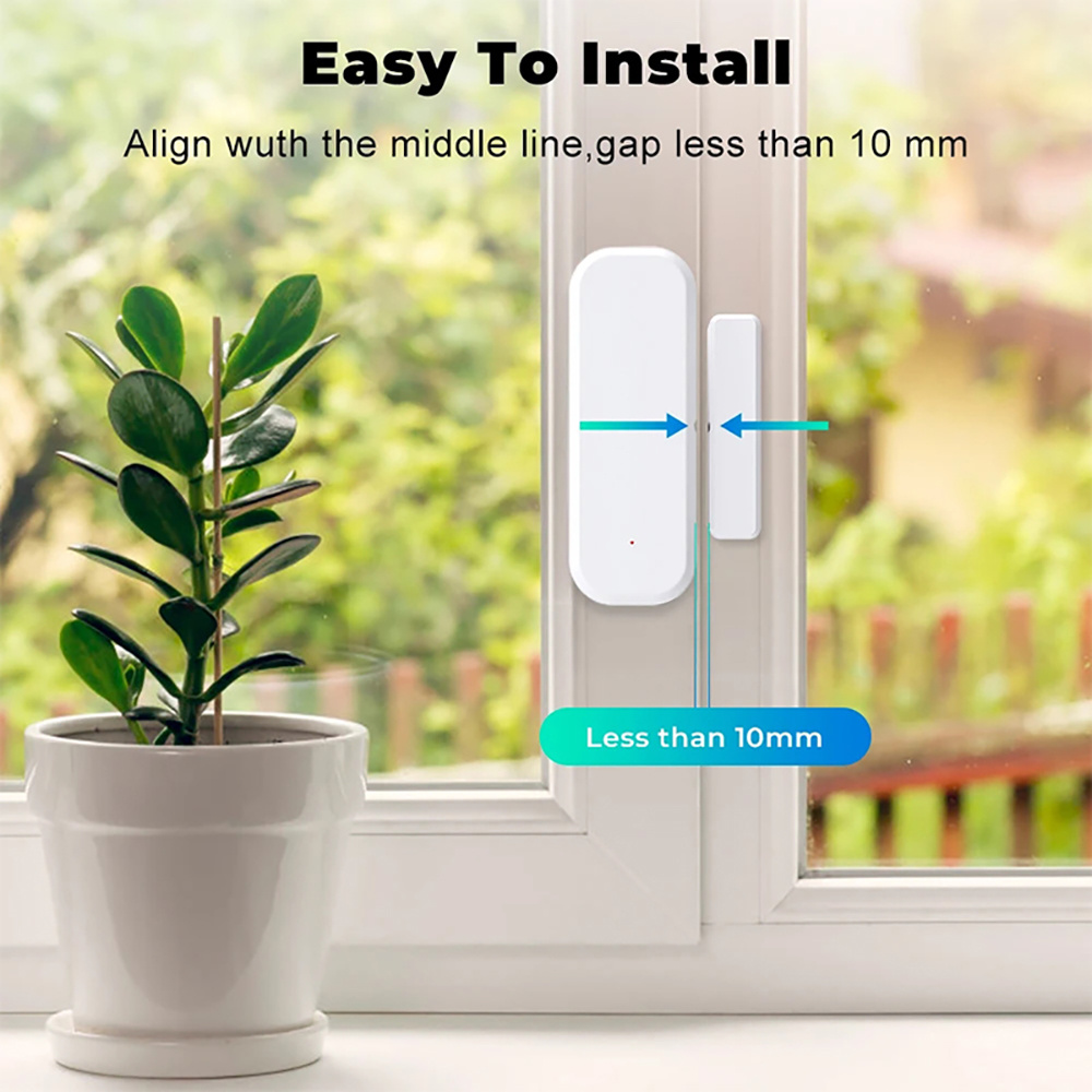 Tuya WiFi スマートドアウィンドウセンサー開閉検知器 - Home Security Gate のレビューと価格