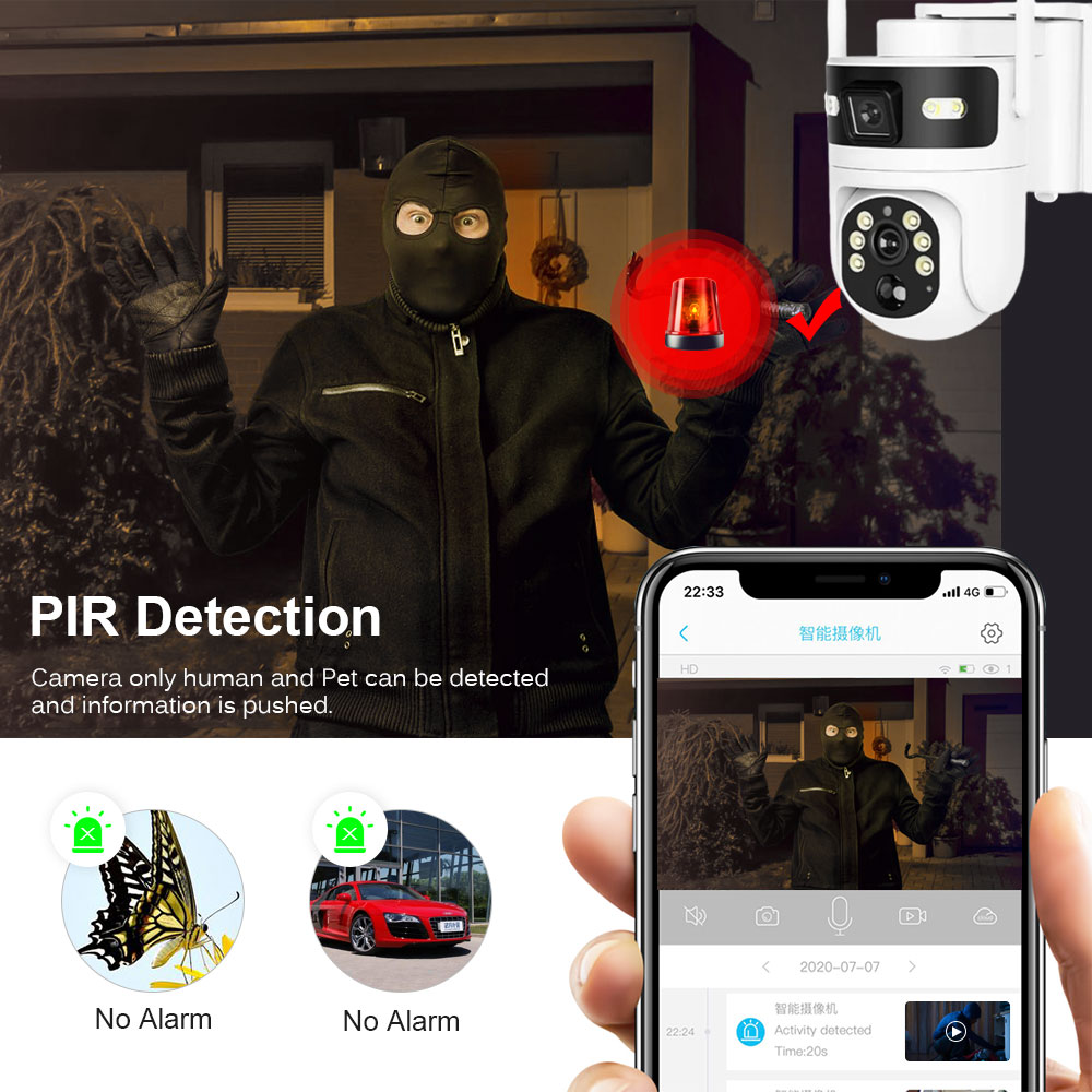ワイヤレス屋外PTZソーラーセキュリティカメラ 4G SIM - Home Yard Security のレビューと価格