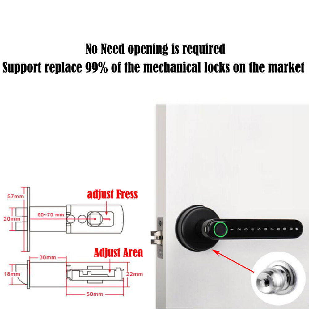 TTLock スマート Bluetooth 指紋ロック生体認 - Home Security Door Lock のレビューと価格