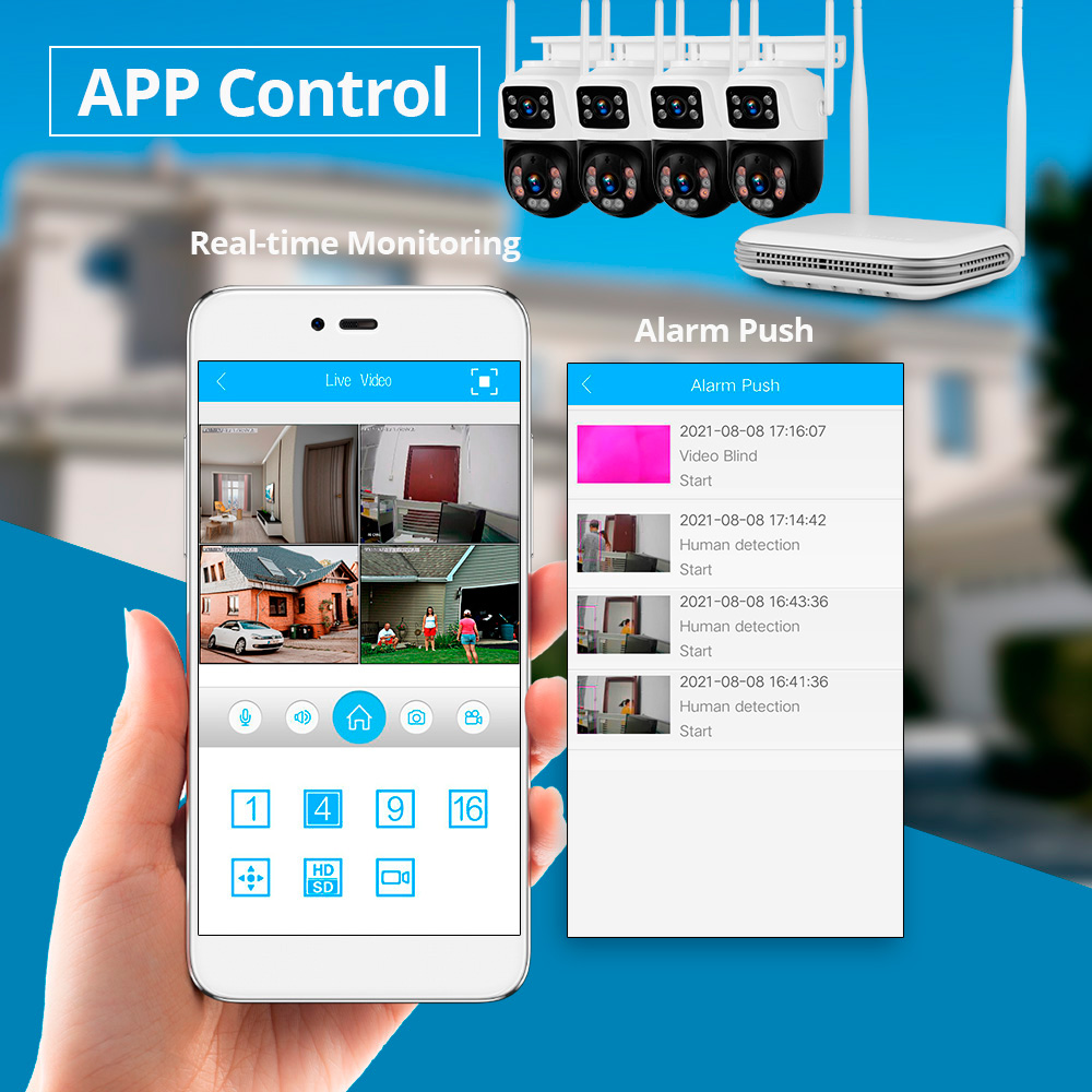Kerui-ホームセキュリティ監視カメラシステム,ワイヤレス - Home Security Video Systems のレビューと価格
