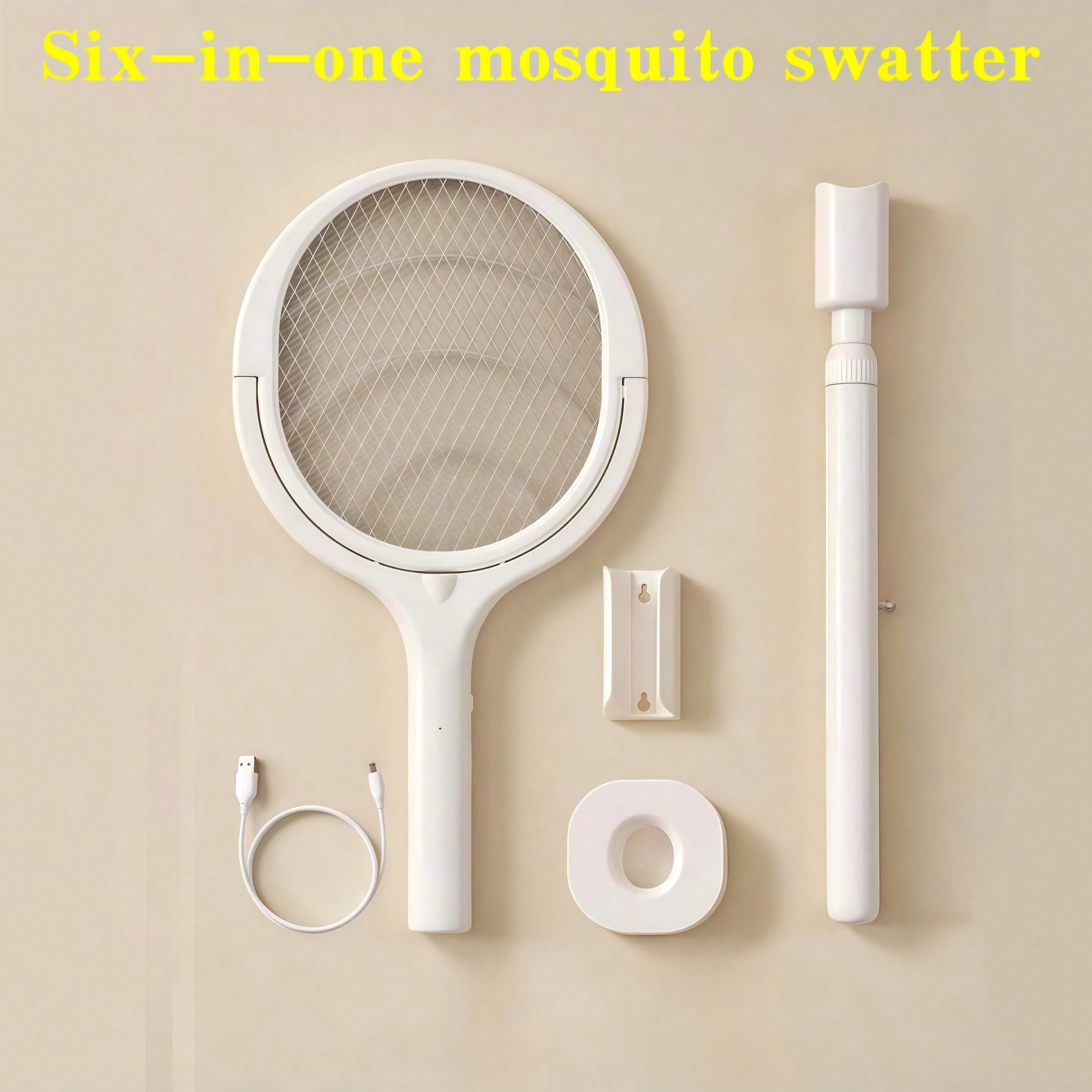 6-in-1蚊取りラケット、LEDライト付きハンドヘルド蚊よ - Home Security Fence のレビューと価格