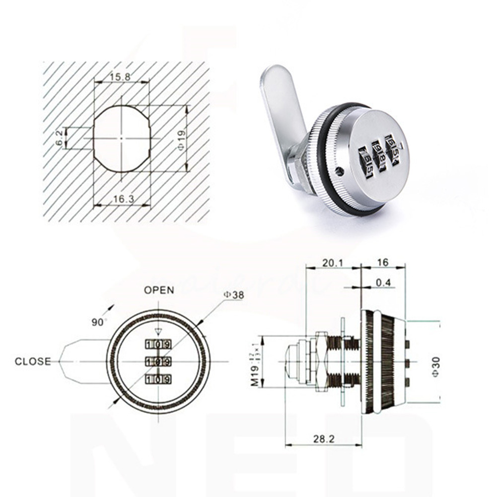3 桁のセキュリティパスワードキーレス引き出しカムロックコン - Home Security Essential のレビューと価格