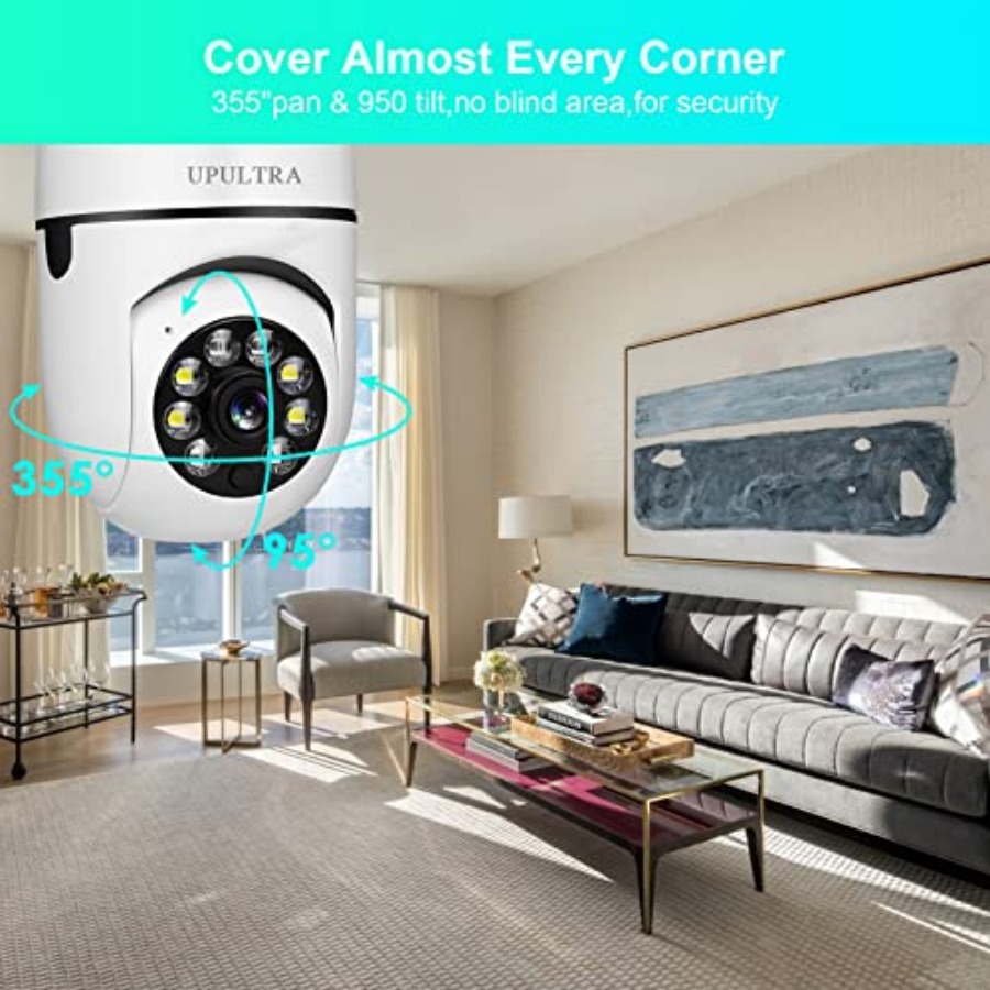 電球型1080PセキュリティワイヤレスカメラWifiスマート - Home Security With Cameras のレビューと価格