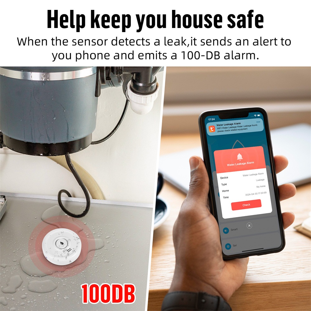 スマート漏水検知器,水位センサー,家庭用警報システム,Tuy - Home Security Business のレビューと価格
