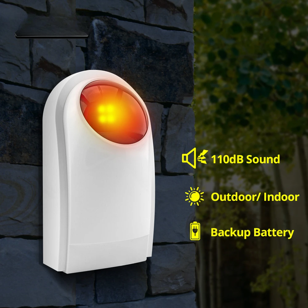 フラッシュアラームワイヤレス屋外サイレン 130db ボリュ - Alarm Siren Outdoor のレビューと価格