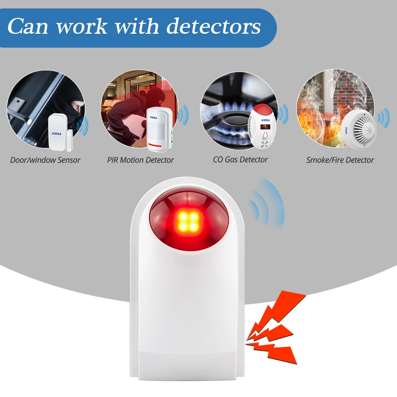 フラッシュアラームワイヤレス屋外サイレン 130db ボリュ - Alarm Siren Outdoor のレビューと価格