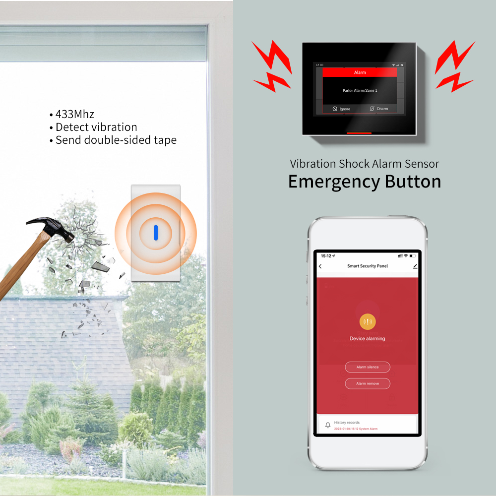 Staniot 433MHz EV1527 ワイヤレス振動ガ - Home Security Gate のレビューと価格