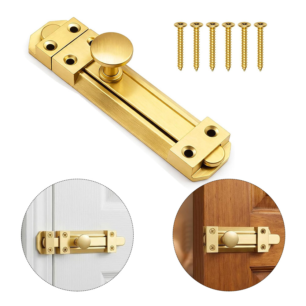 5 インチソリッドブラス引き戸ロックデューティーセキュリティ - Home Security Door Lock のレビューと価格