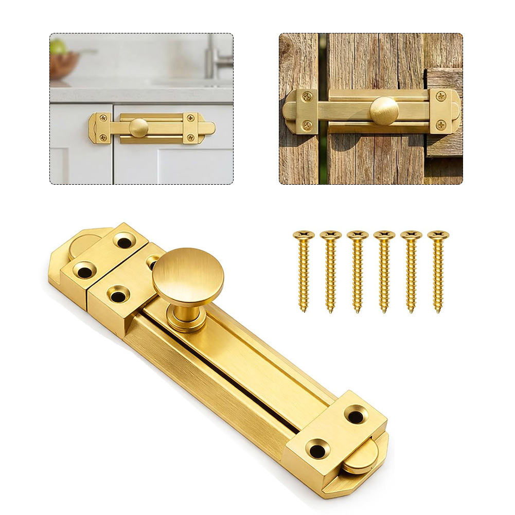 5 インチソリッドブラス引き戸ロックデューティーセキュリティ - Home Security Door Lock のレビューと価格
