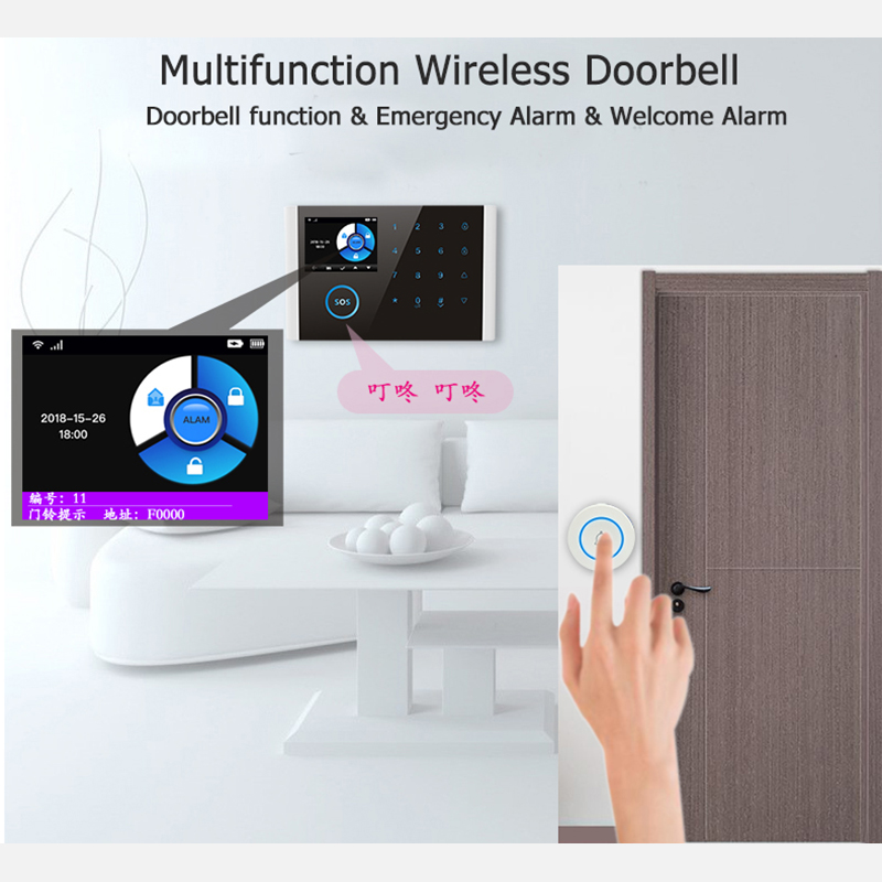 新しい 433MHz ワイヤレスドアベルドアベルボタンホーム - Home Security Essential のレビューと価格
