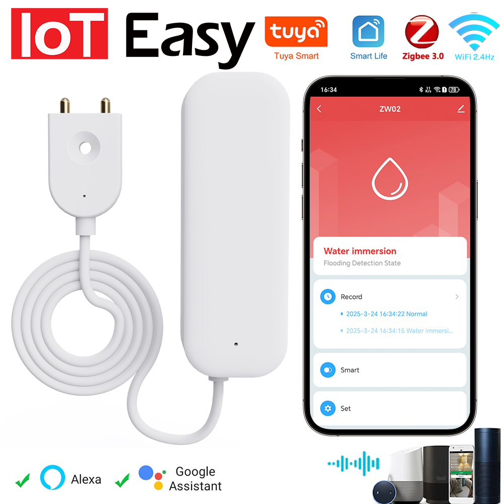 Tuya WiFi ZigBee 水センサー漏れ警報洪水漏水 - Home Security Business のレビューと価格