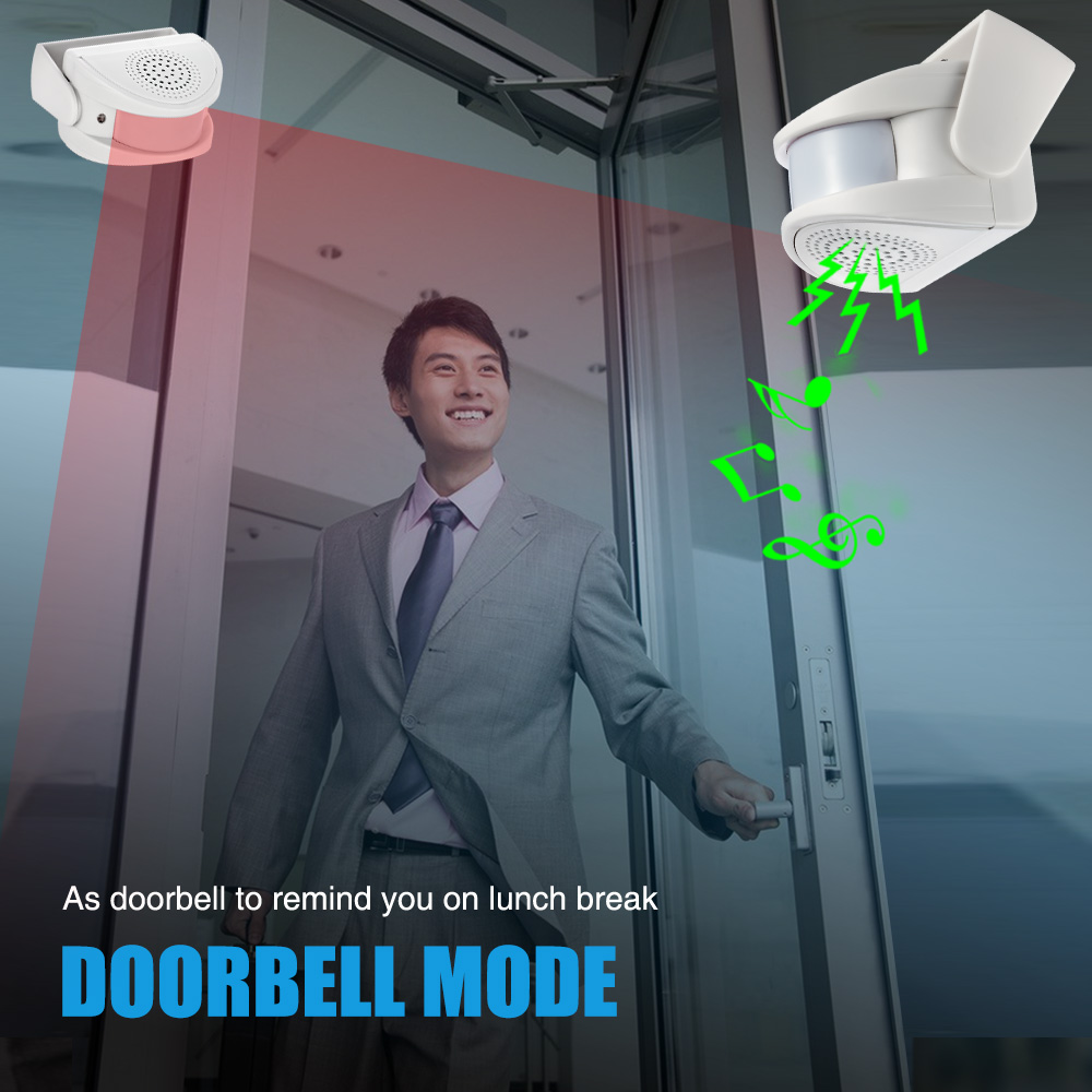 32 曲歓迎赤外線チャイムドアベルワイヤレス調節可能なボリュ - Home Security Gate のレビューと価格