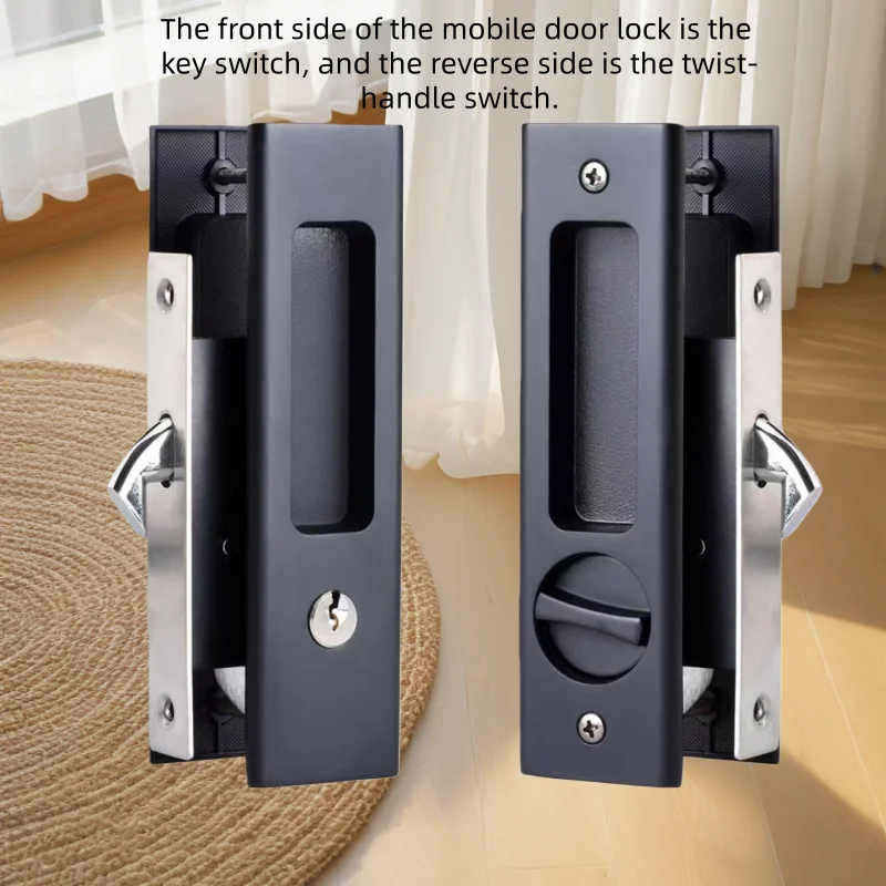頑丈な黒色のスライド式ドアフックロック（鍵付き）、強化された - Home Security Door Lock のレビューと価格
