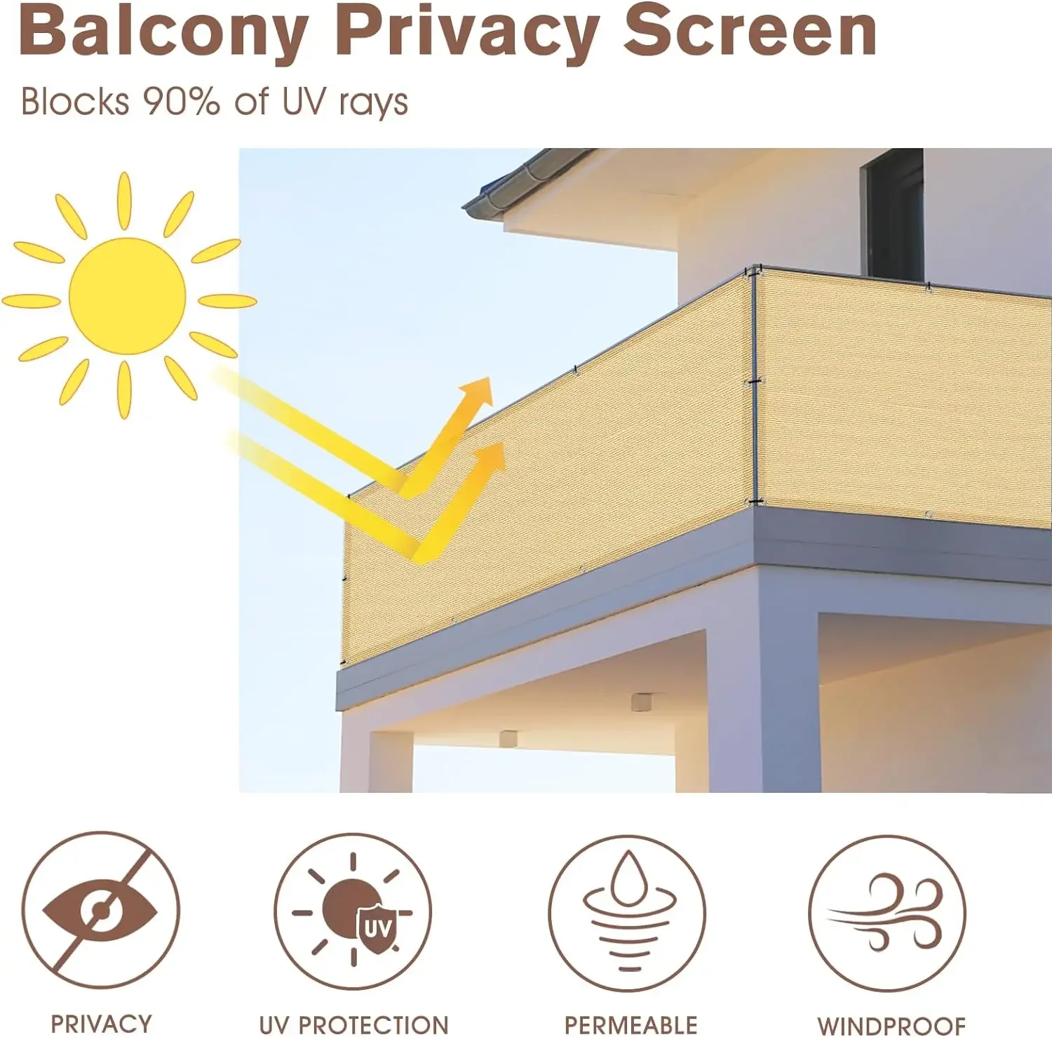 4x1M バルコニープライバシースクリーンヘビーデューティ風 - Home Security Fence のレビューと価格