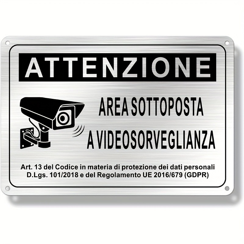 イタリア製セキュリティサイン 20X30cm – アルミニウ - Home Security Camera のレビューと価格